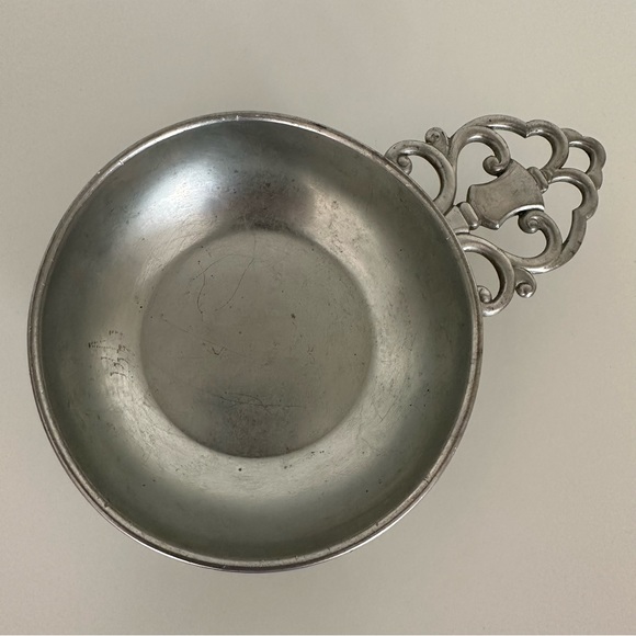 Royal Holland Daalderop Pewter Porringer Handled Silver Dish - Picture 1 of 6